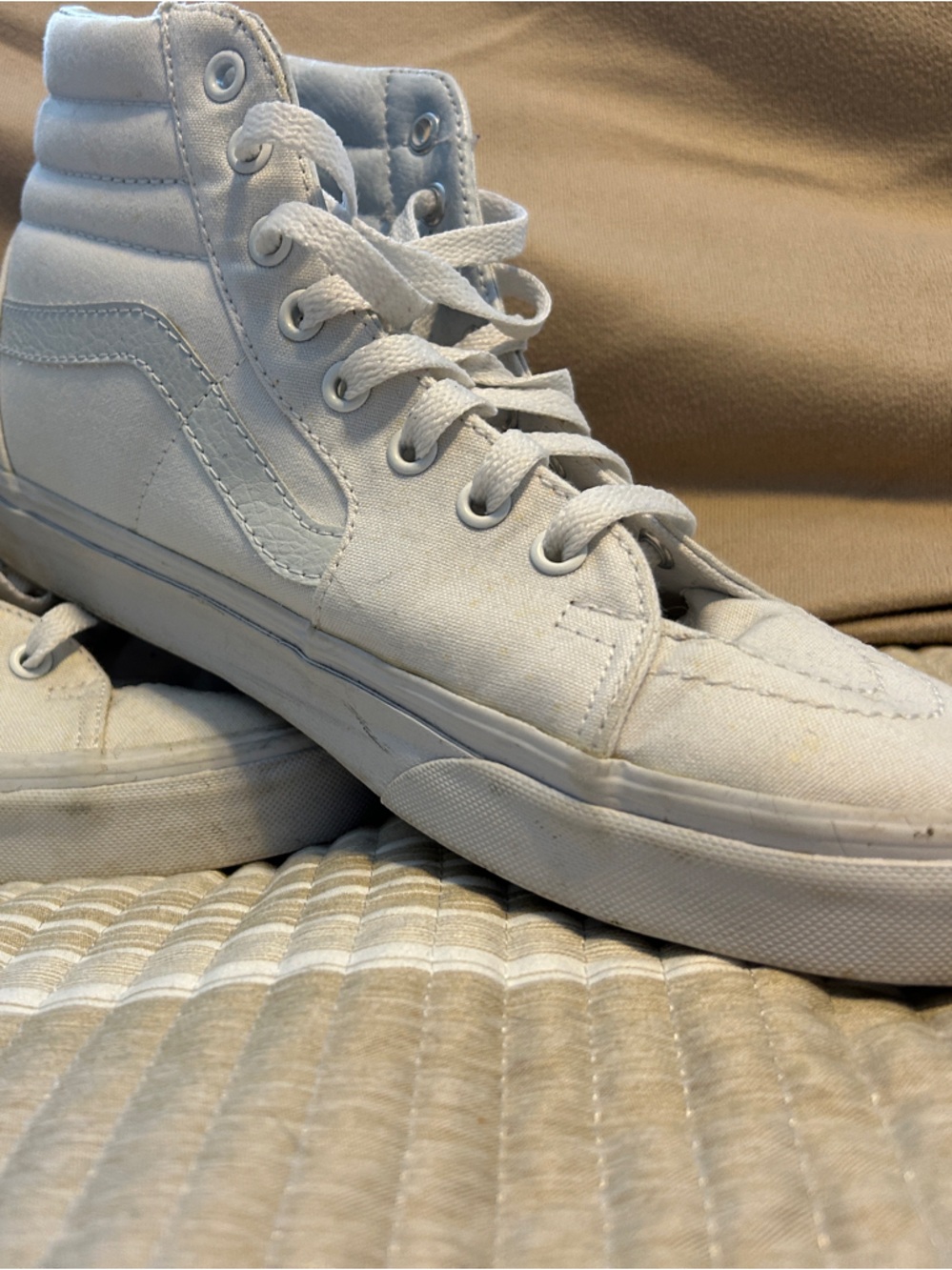 Vans White High-Top Canvas Sneakers